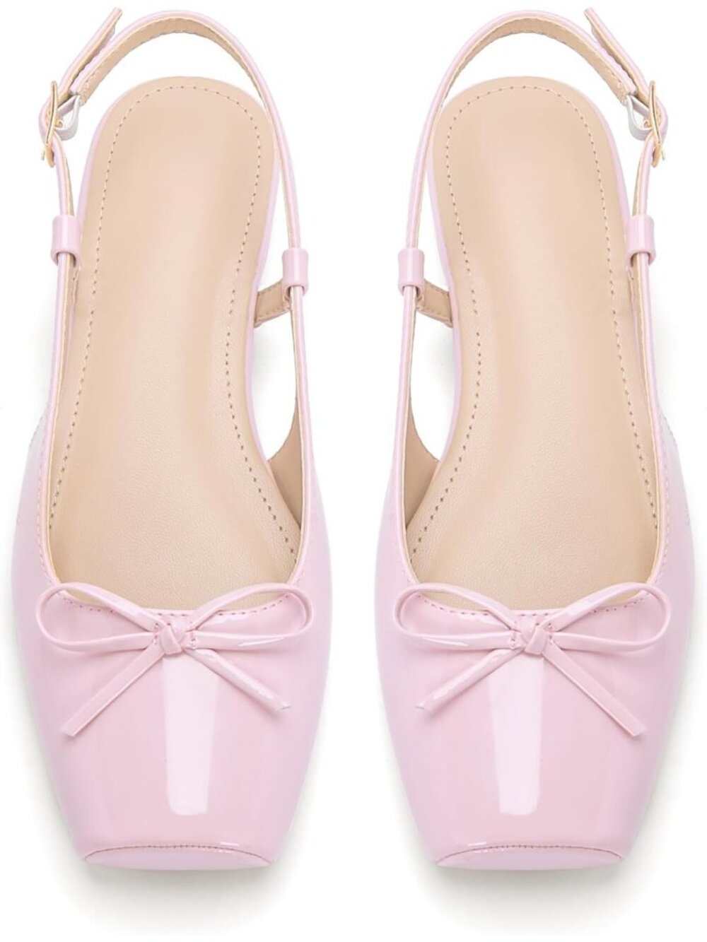 Women's Rose Bloom Slingback Square Toe Bow Knit Ankle Buckle Satin Ballet Flats